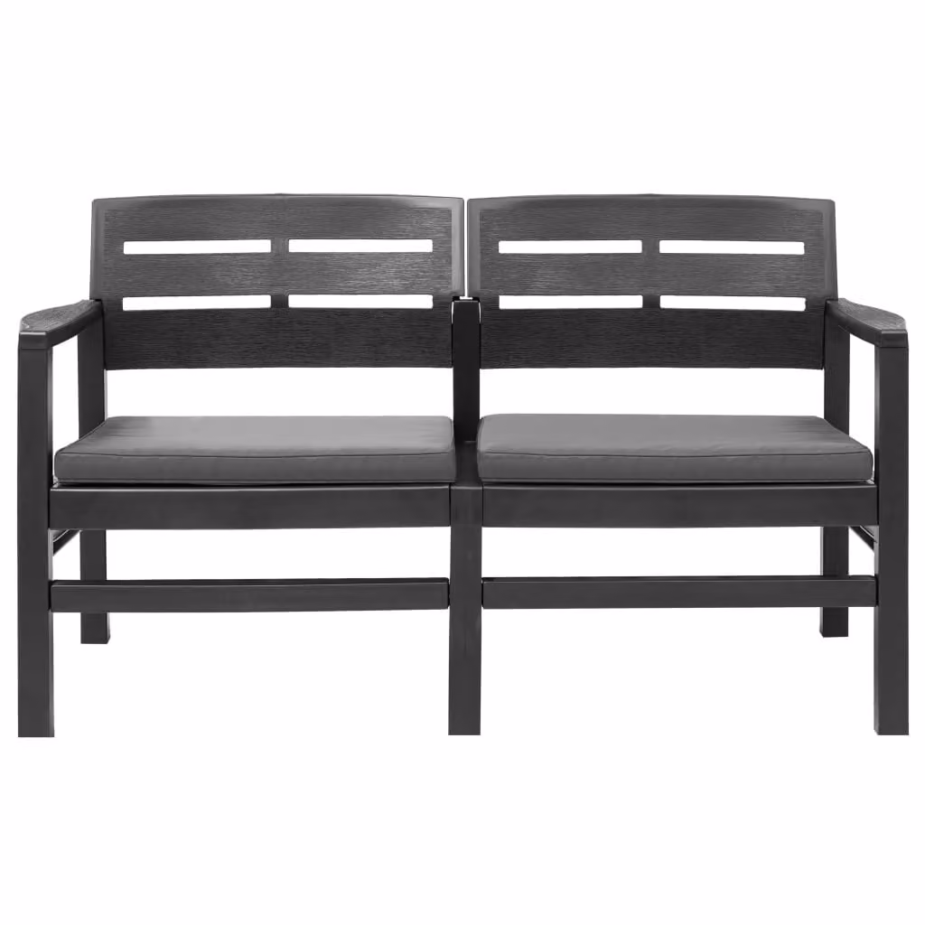 Set Salotto da Giardino 4 pz in Plastica Antracite