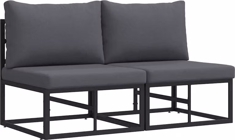 Mobili da Esterno 2 Pezzo Nero e antracite 70 x 71,5 x 71 cm
