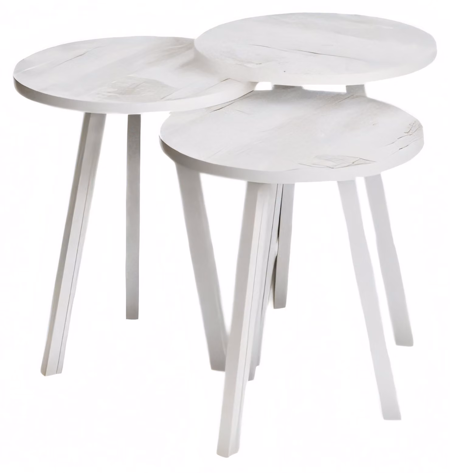 Elegantes Weißes Holz Couchtisch-Set Modern Wohnzimmermöbel