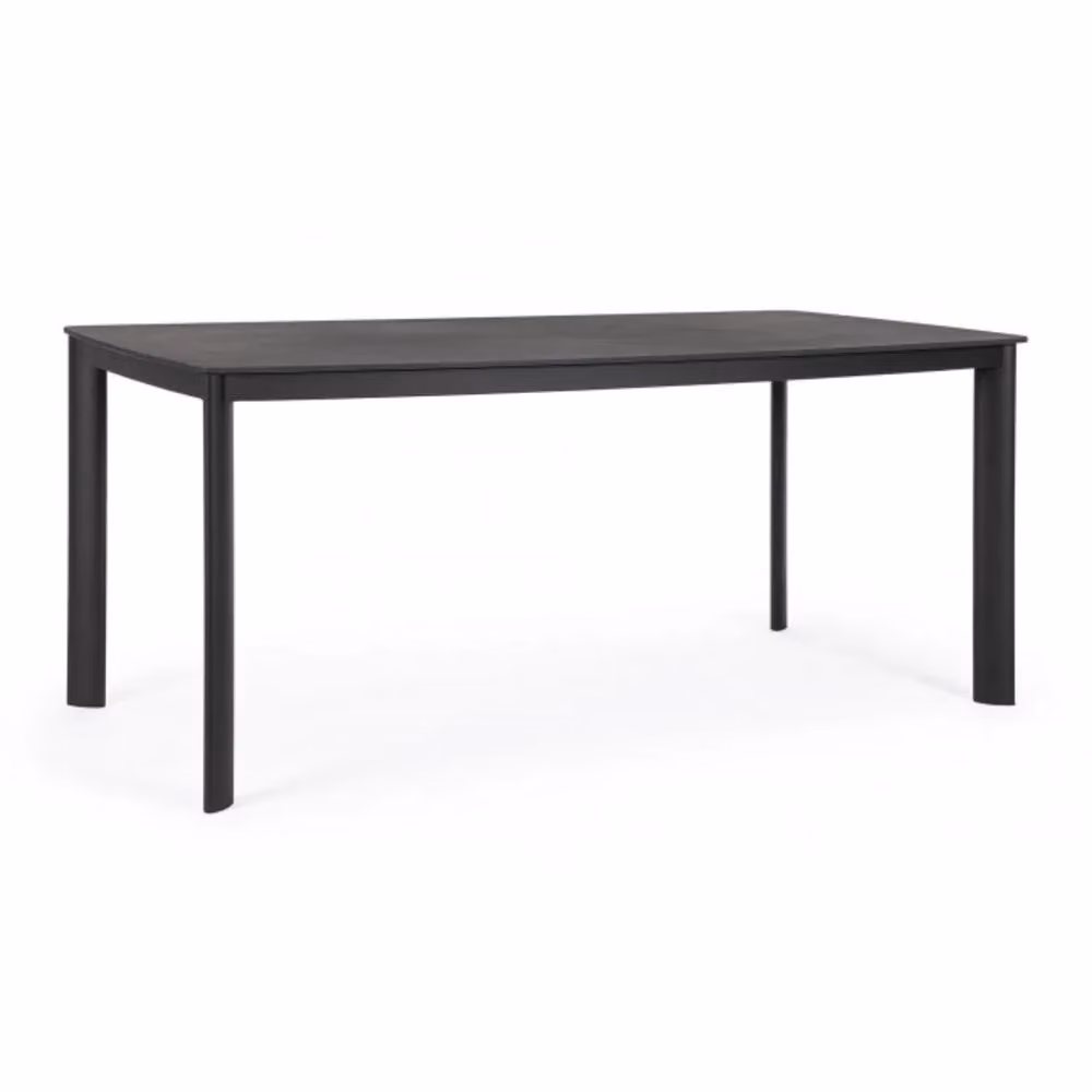 Tavolo fisso ALCORA in pietra naturale e struttura in alluminio antracite 180×90 cm