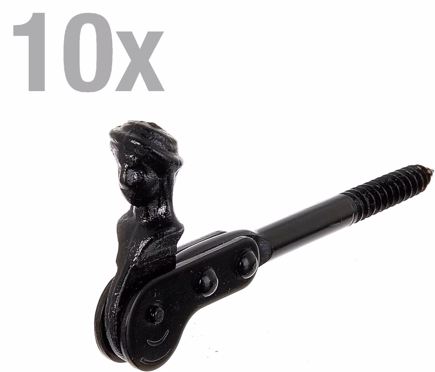 Alberts 864194 - Fermalegna per finestre, marca Schäferkopf, da avvitare o da murare, verniciato a immersione nero, 126,5 mm, confezione da 10 pezzi