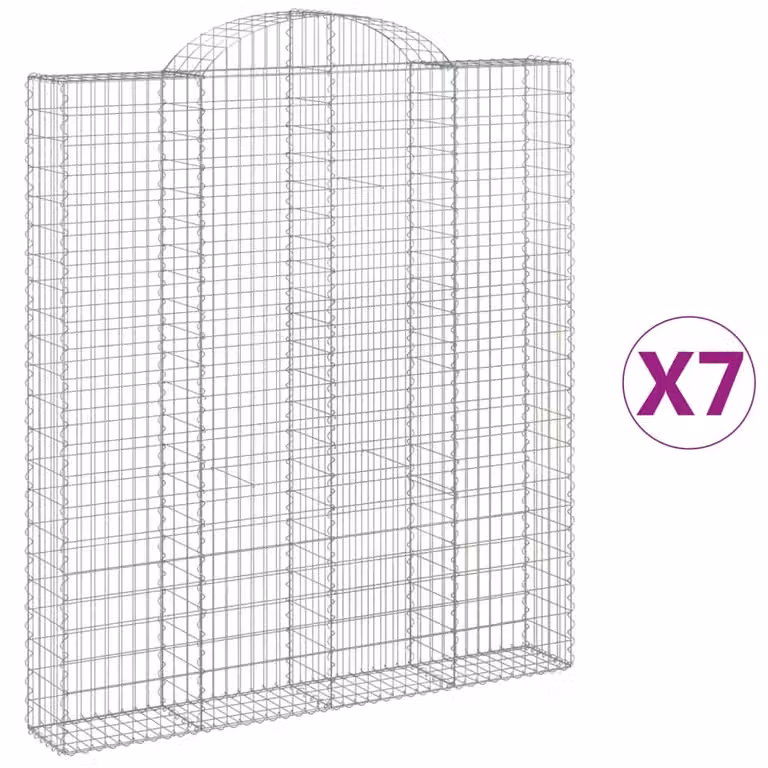 Cesti Gabbioni ad Arco 7 pz 200x30x220/240 cm Ferro Zincato