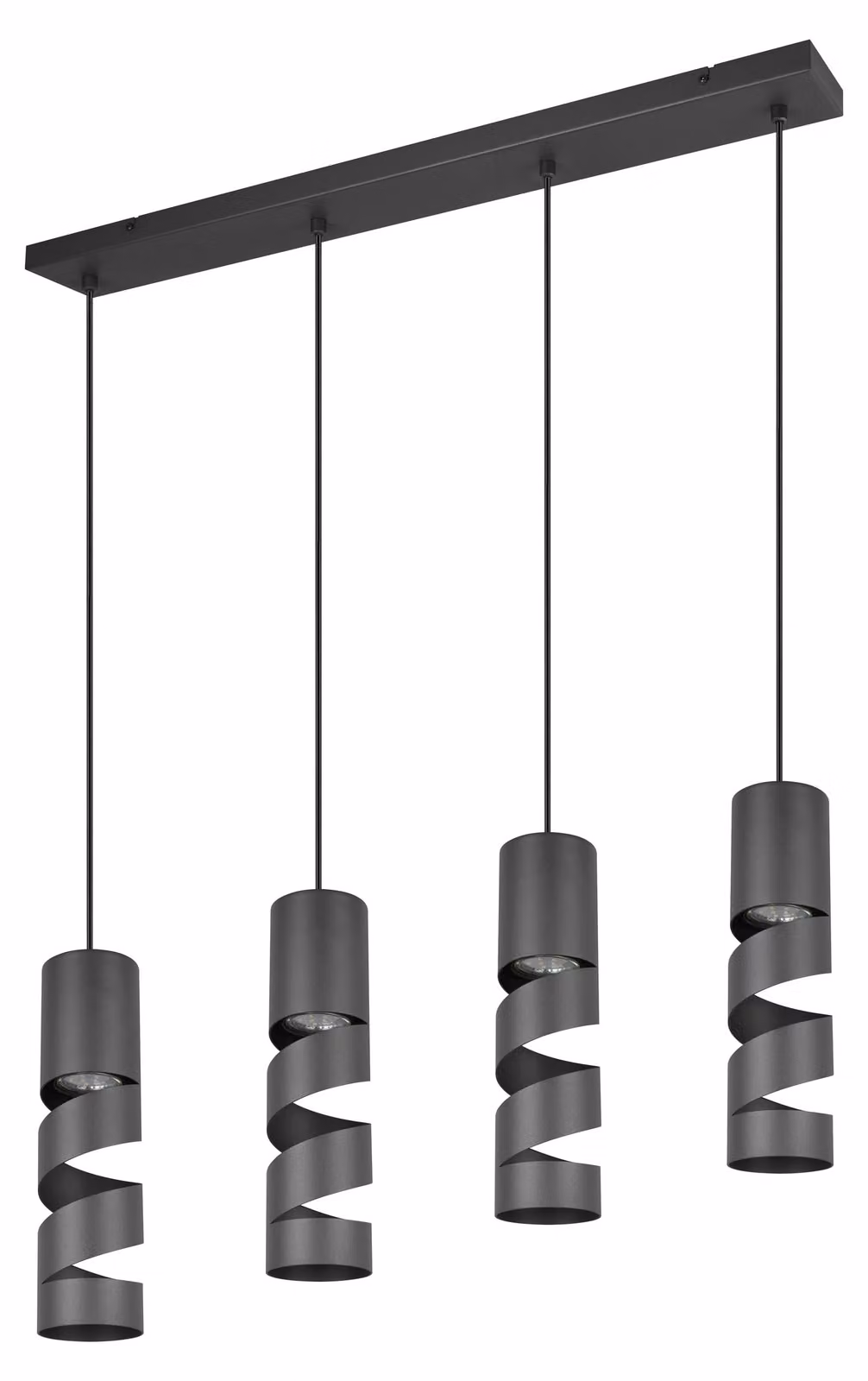 Lampada a sospensione STREAM nera 4xGU10x10W in metallo, dimensioni: 150x80x9 cm, IP20, Trio