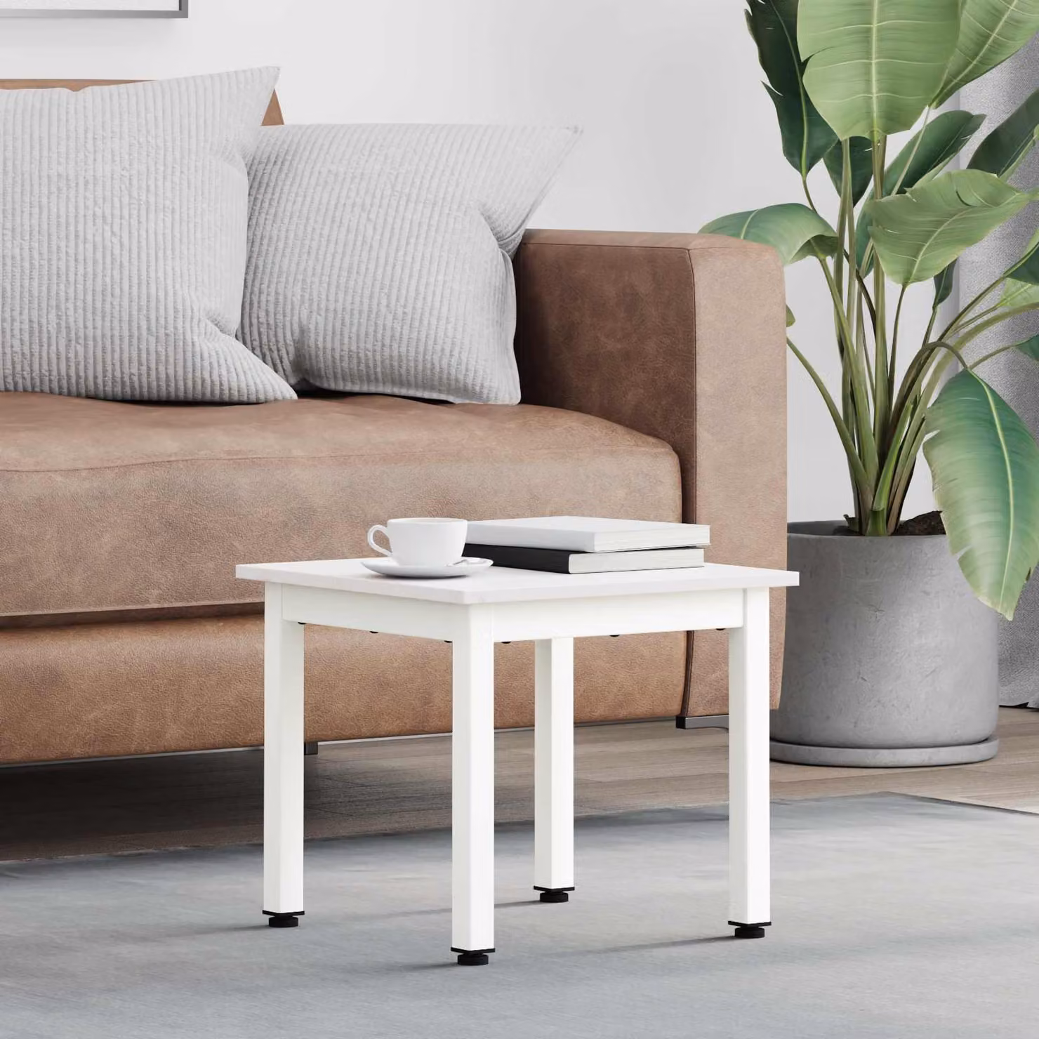 Maison Exclusive - Tavolino bianco 40 x 40 x 36 cm Legno di pino massiccio