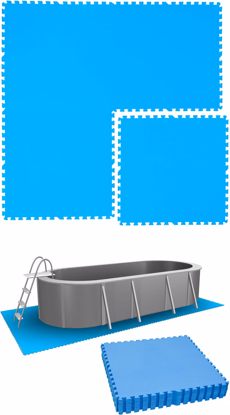 7,6 m² di tappetini per piscina - 12 tappetini in EVA 81x81 Tappetini per piscina - Set di tappetini