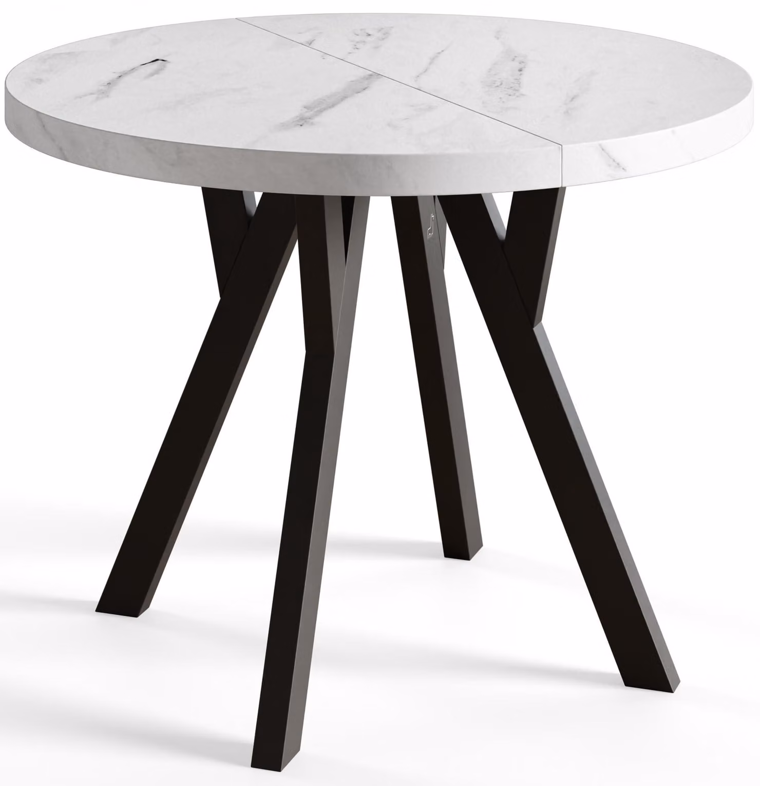 Alpi Moebel, Tavolo da Pranzo, Tavolo per Mangiare Allungabile, Diametro da 90 cm, Marmo, Collezione Ovo