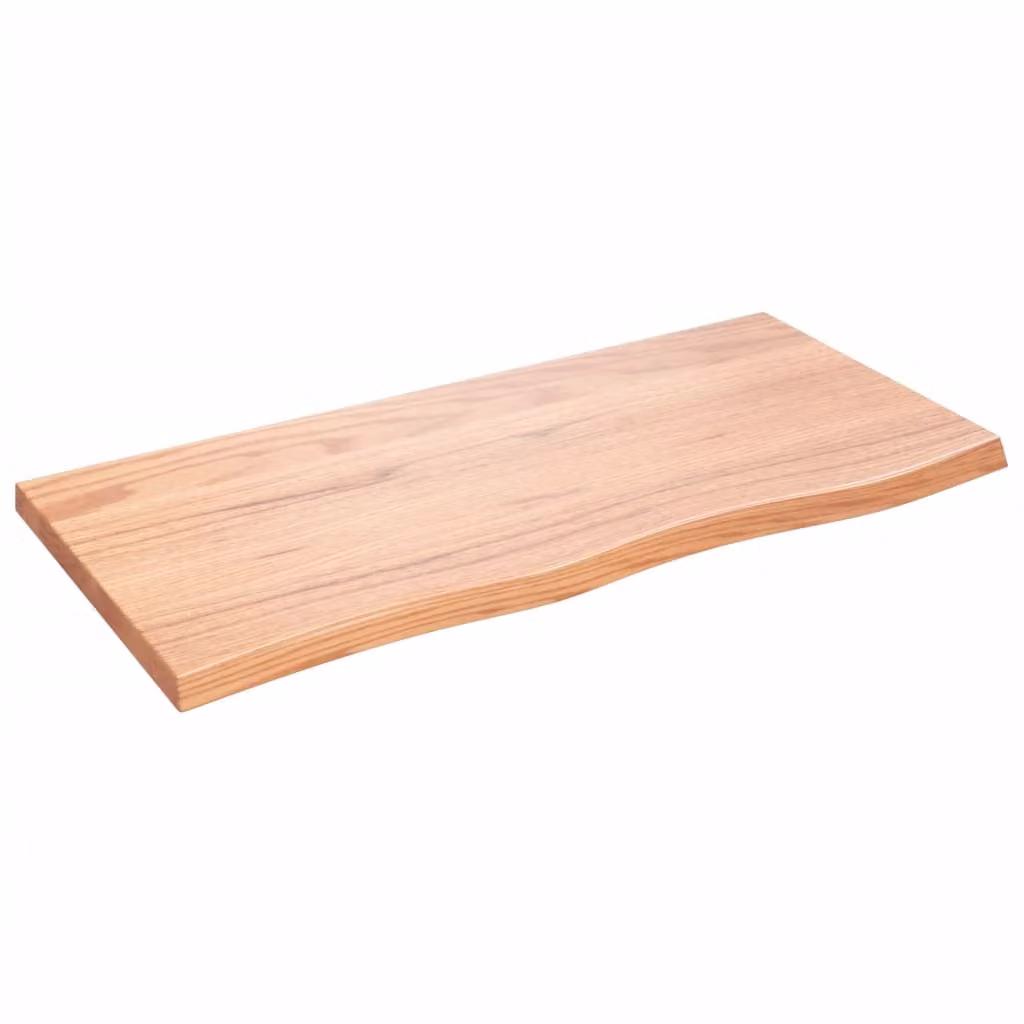 Piano Bagno Marrone 100x50x(2-4) cm Legno Massello Trattato