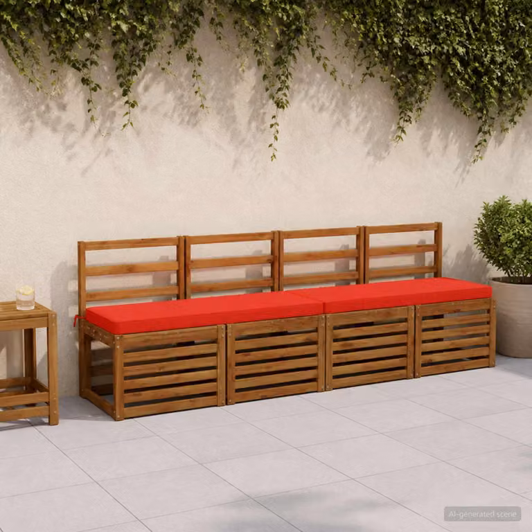 Cuscino per panchina vidaXL VUGHT rosso in poliestere con rivestimento rimovibile e resistente ai raggi UV