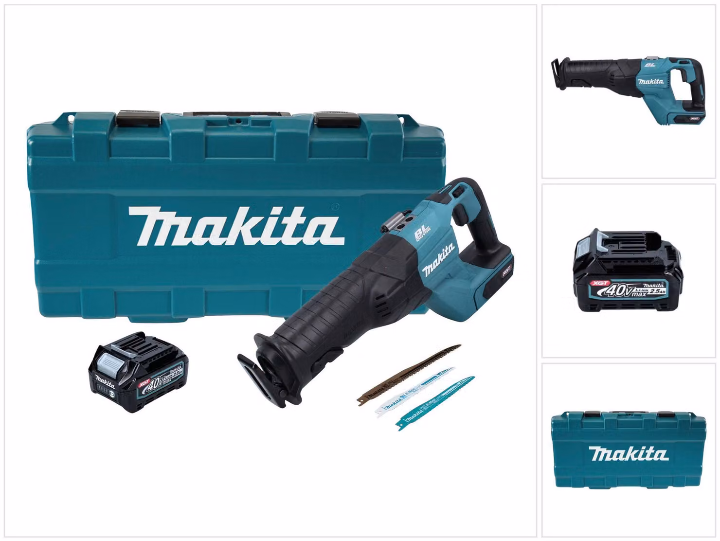 Makita JR 001 GD101 Sega circolare a batteria 40 V max. senza spazzole XGT + 1x batteria ricaricabile 2,5 Ah + custodia - senza caricabatterie