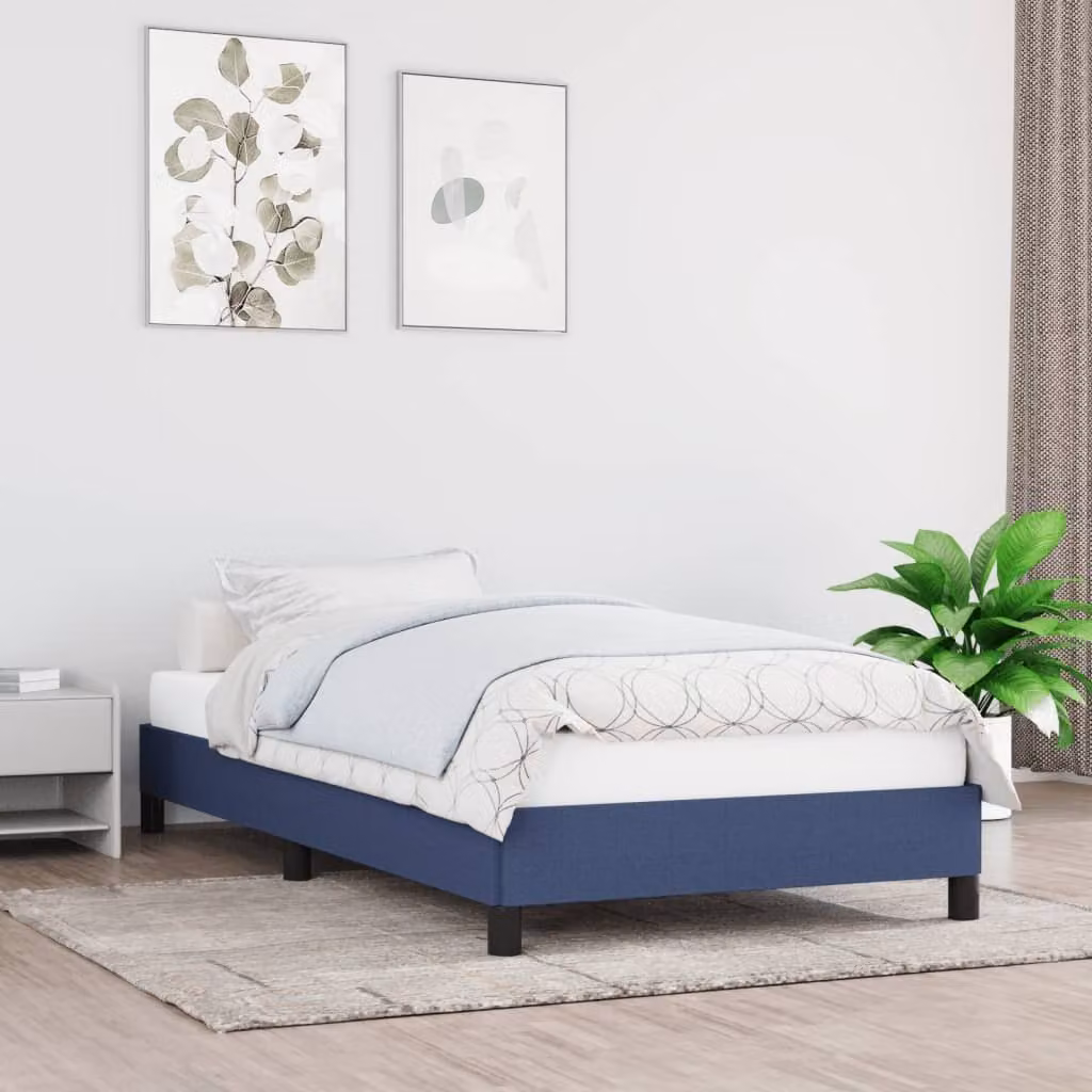 The Living Store Rete da letto blu 80x200 cm in tessuto