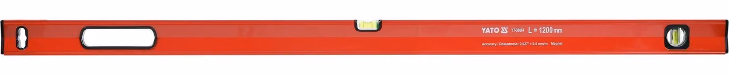 Livella a bolla da 120 cm con 2 fiale e magnete