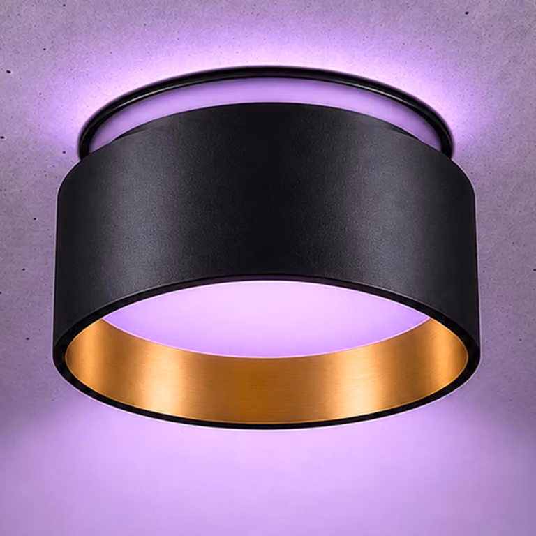 SSC-LUXon Sudara design faretto da soffitto a luce indiretta incl. WLAN Smart RGB CCT LED - Faretto compatibile con Alexa, Siri e Google