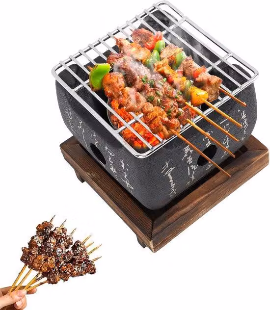Griglia portatile compatta a carbone - Multifunzionale - Riscaldamento rapido - Design innovativo - Barbecue a carbone portatile