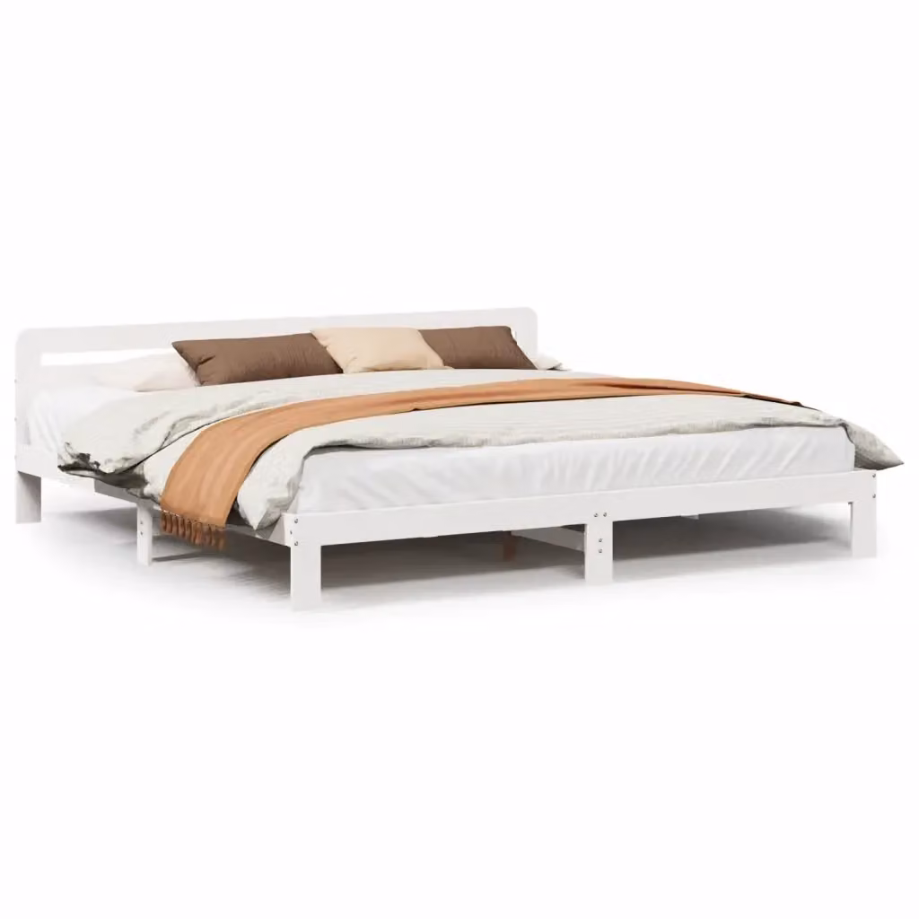 vidaXL Giroletto in Legno Massello di Pino Bianco con Doghe Rigide 200x200 cm – 2