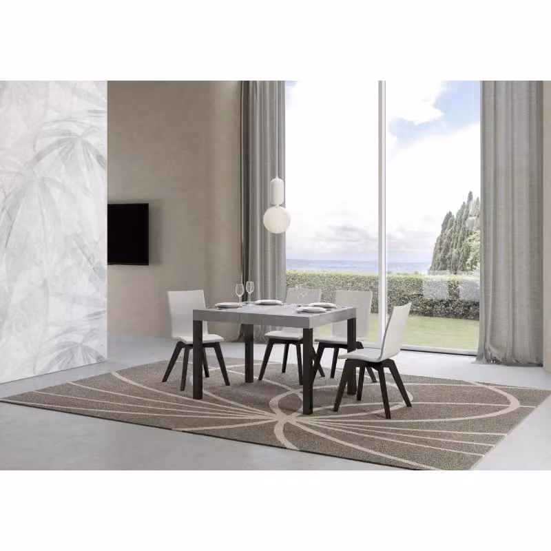 Tavolo allungabile Itamoby Everyday con telaio in metallo antracite e piano effetto cemento L/P/H: 110 x 70 x 77 cm, estensibile fino a 194 cm – 2