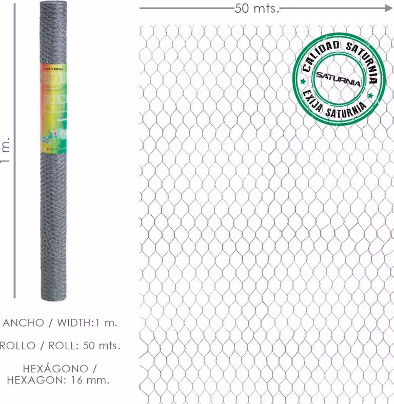 Rete metallica a tripla torsione 16/100 cm. rotolo da 50 metri per uso domestico