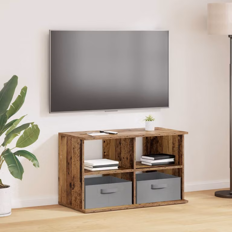 Supporto TV moderno vidaXL con cassetto in legno marrone L: 79 cm, P: 40 cm, H: 48 cm