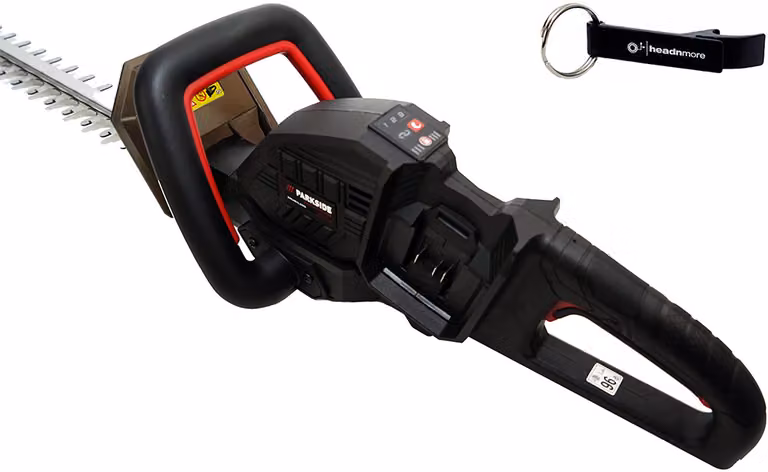 Pacchetto HEADNMORE® - Tagliasiepi a batteria PARKSIDE PERFORMANCE® 40V PPHSA 40 + portachiavi HEADNMORE® (senza batterie)