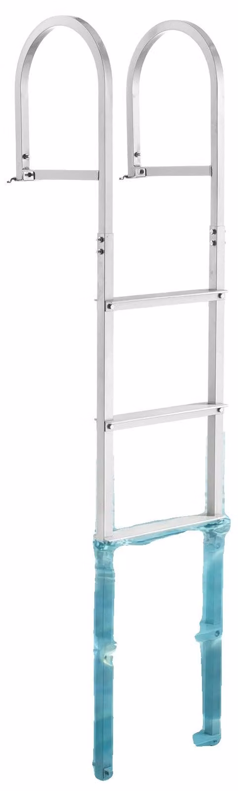 VEVOR scaletta da pontile 5 gradini rimovibili capacità di carico 227 kg, scaletta per barche da pontone in lega di alluminio con gradino largo 8 cm e tappetino in gomma antiscivolo, per l'imbarco su barche/laghi/piscine/mare