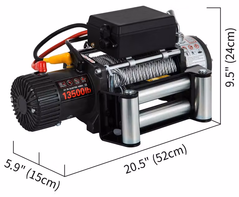 Lier - Argano a fune - Argano a cavo - Elettrico - Argano a catena - 12V DC - 6125 kg