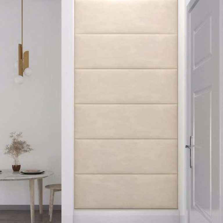 vidaXL Testiera da Parete Modulare in Velluto Beige con 12 Pannelli Imbottiti