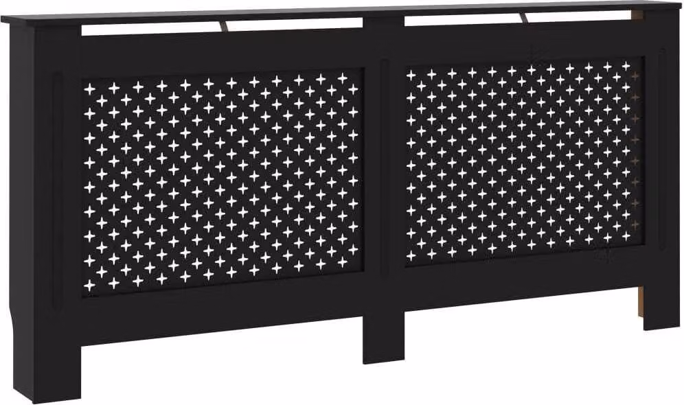 Copertura per Radiatore Nera 172x19x81 cm in MDF