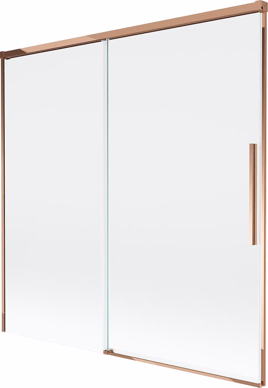 Mexen Rox paratia da vasca con 2 ante scorrevoli 160 x 150 cm, trasparente, oro rosa - 8C9-160-001-60-00