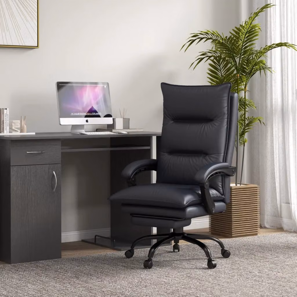 Sedia da ufficio executive WISHDOR con poggiatesta, braccioli e anello poggiapiedi, grigio, H 121,5 x L 74,0 x P 66,0 cm – 2