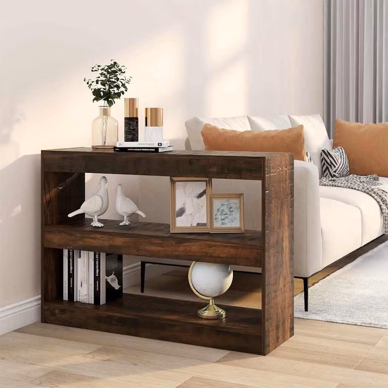 Libreria/Divisorio vidaXL in Rovere Fumo, L 100 x P 30 x H 72 cm