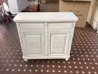 Madia credenza in legno bianco invecchiato con decori shabby chic Mobili 2G L: 104 cm, P: 43 cm, H: 98 cm – 2