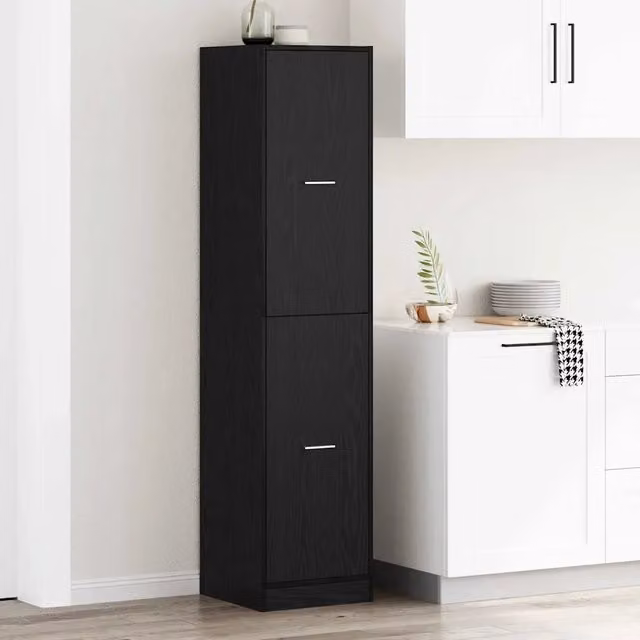 Armadio da Apothecary vidaXL in legno rovere nero con ante a battente e ripiani interni L/P/H: 40 x 41 x 174.5 cm