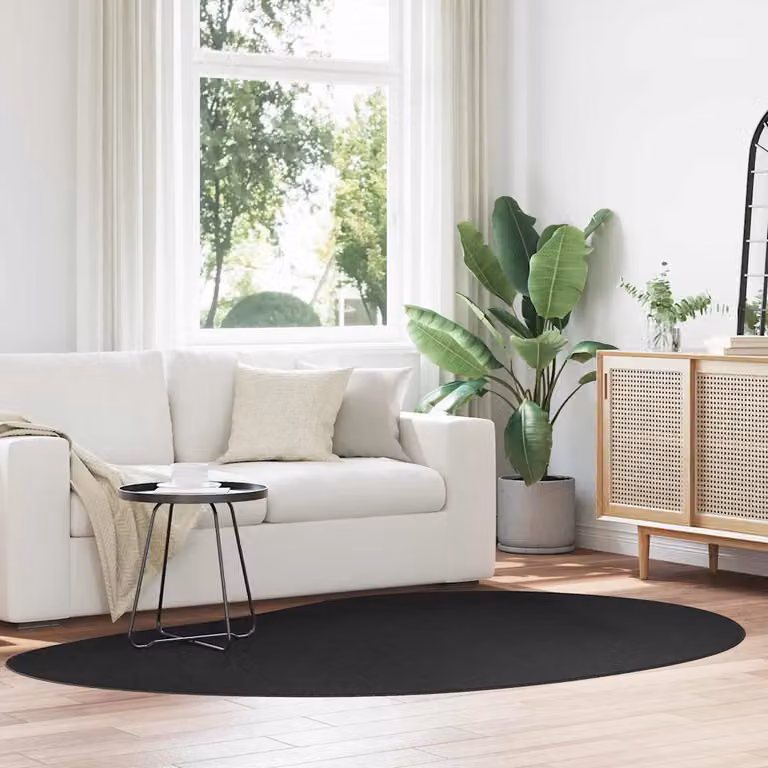 Tappeto moderno vidaXL HUARTE nero in poliestere, lavabile e antiscivolo, L: 160 cm x P: 230 cm