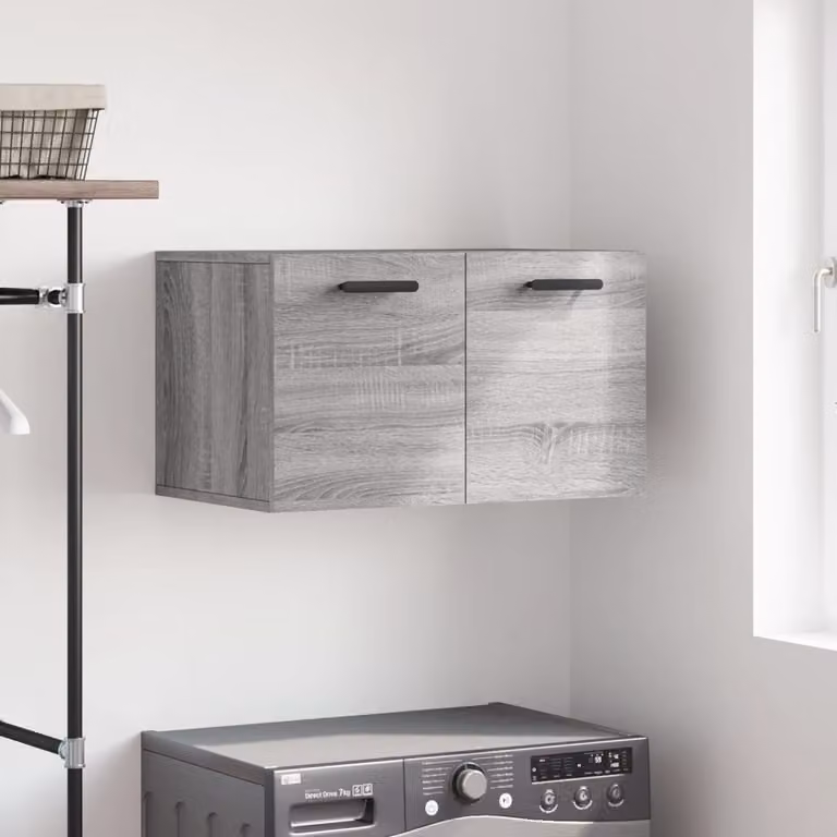 Mobile a parete vidaXL in legno multistrato e MDF, Grigio Sonoma, L 60 x P 36,5 x H 35 cm