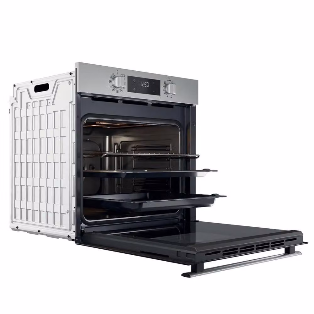 Forno da incasso elettrico ventilato Whirlpool con funzione aria calda e grill, capacità 71 l, Classe A+, L 59,5 cm, P 55,1 cm, colore nero e acciaio inox – 2