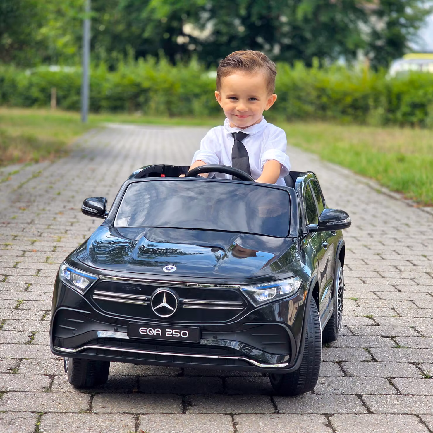 Macchina Elettrica Mercedes HOMCOM per Bambini 3-8 Anni con Telecomando, Fari e Clacson, Nero – 2