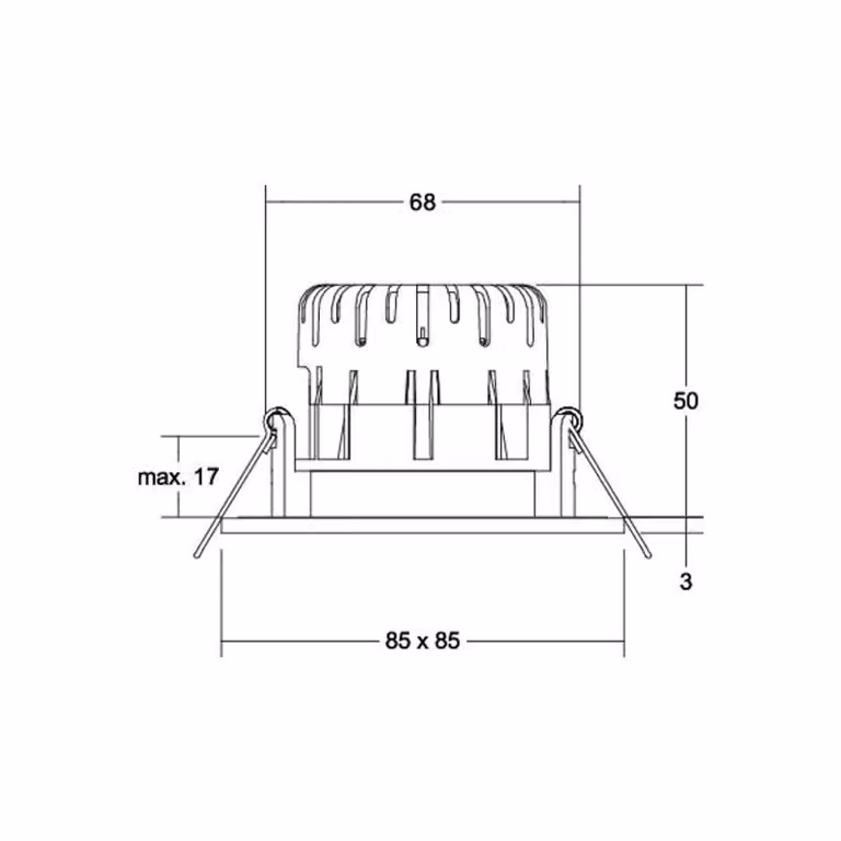 BRUMBERG BB21 IP65 RC driver scatola di connessione rotonda nero opaco BB21, dimmerabile, Nero, Bagno, Alluminio, Downlight