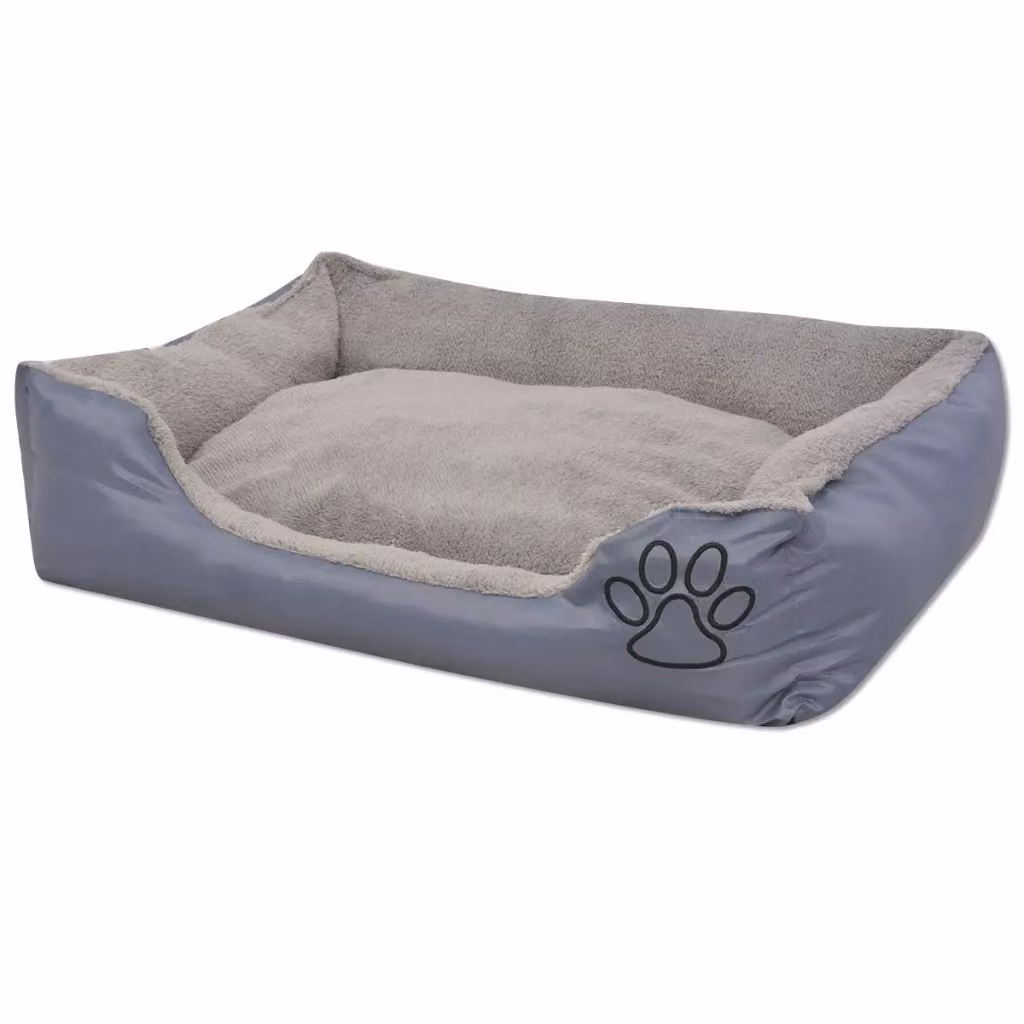 vidaXL Letto per cani con cuscino imbottito taglia XL Grigio