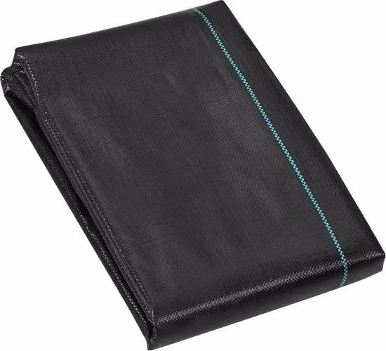 Telo pacciamante nero, permeabile, resistente all'abrasione, 2x10 m
