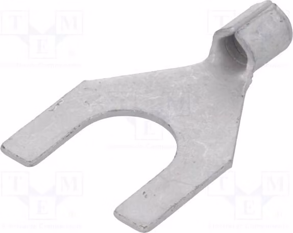 5 connettori a crimpare: a forcella M10, per cavi da 4 a 6 mm², collegamento a crimpare, isolati, modello BM 01344