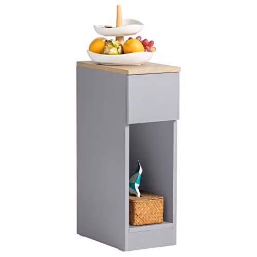 SoBuy Comodino stretto con cassetto e ripiano 20x35x60 cm