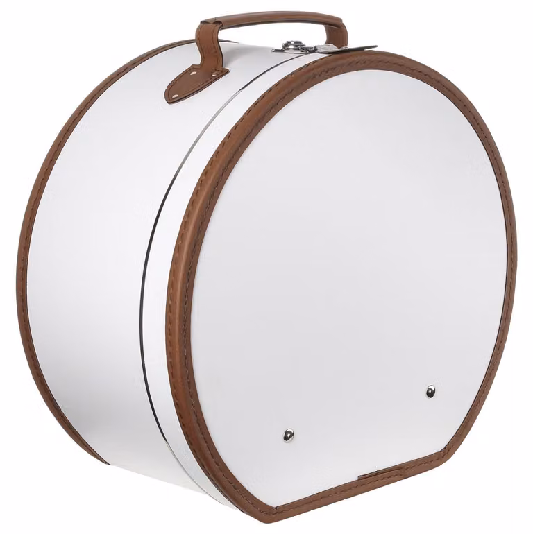 Contenitore cilindrico in ecopelle, dimensioni 40 cm x 21 cm, con serratura, ideale per riporre cappelli