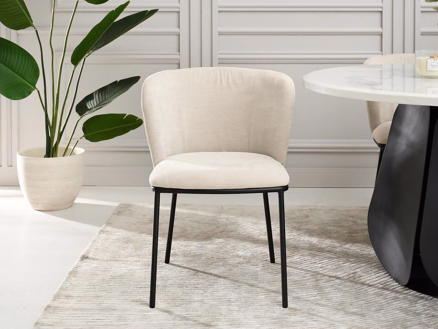 Sedia da pranzo DALMACIJA - beige / nero