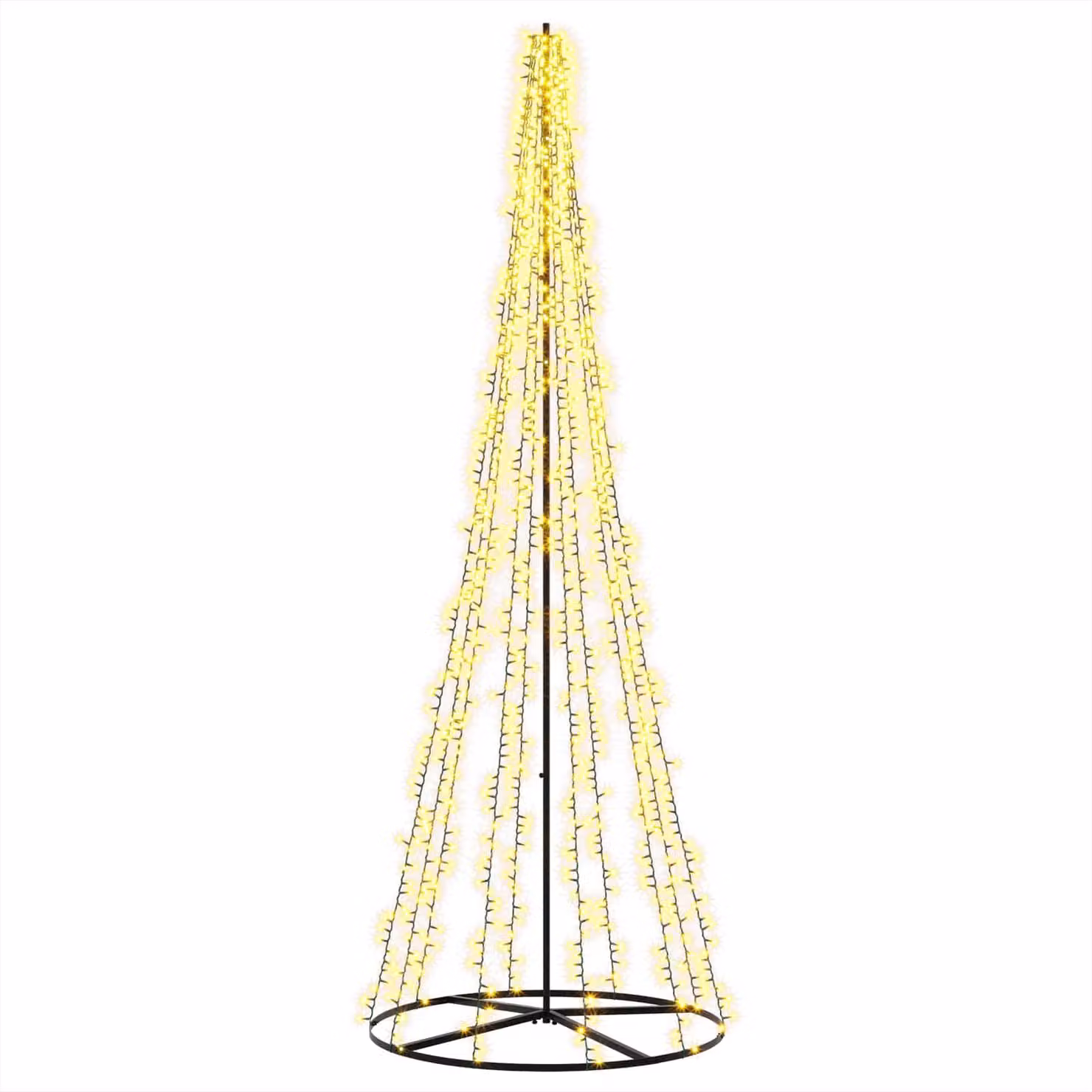 Albero di Natale a LED, 285 cm, 1550 LED, luce bianca calda, struttura in acciaio, colore nero