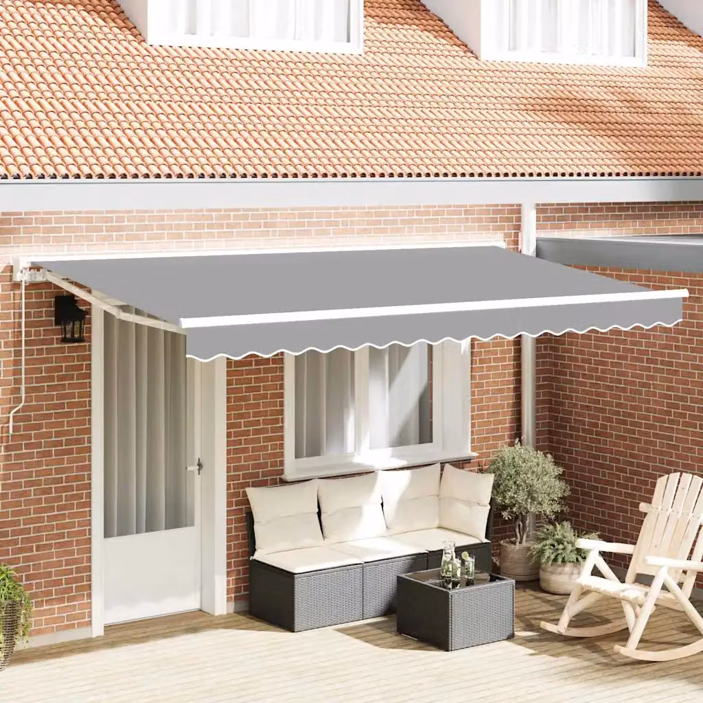 vidaXL Telaio per tenda da sole manuale in alluminio, L 400 x P 200 cm, Bianco
