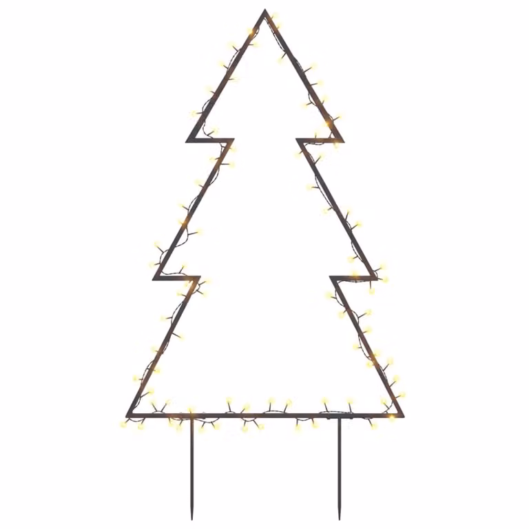 Decorazione Luminosa Natalizia con Picchetti Albero 80LED 60cm