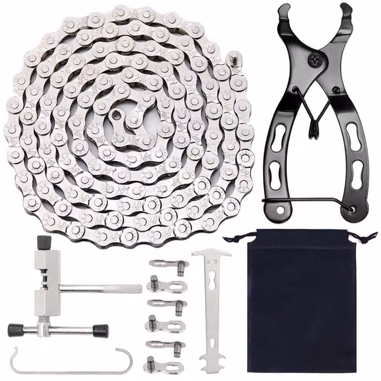 Kit di attrezzi per catene di bicicletta con 116 maglie