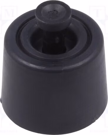 10 piedini per montaggio rapido, larghezza (B): 20 mm, colore nero, spessore (A): 8,1 mm, materiale: polietilene, altezza (C): 18 mm, modello GF-125