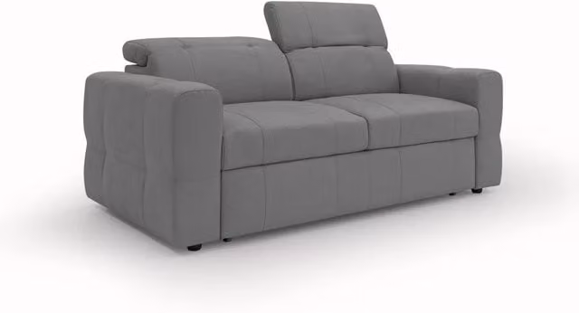 Divano Kronos Divani.Store con estraibile e poggiatesta reclinabili in microfibra impermeabile grigio L: 193 cm