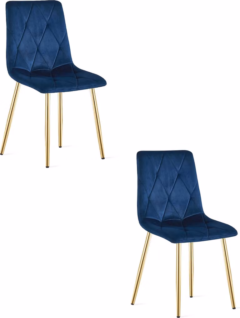 Sedia LIBRA - velluto blu navy / gambe color oro x 2