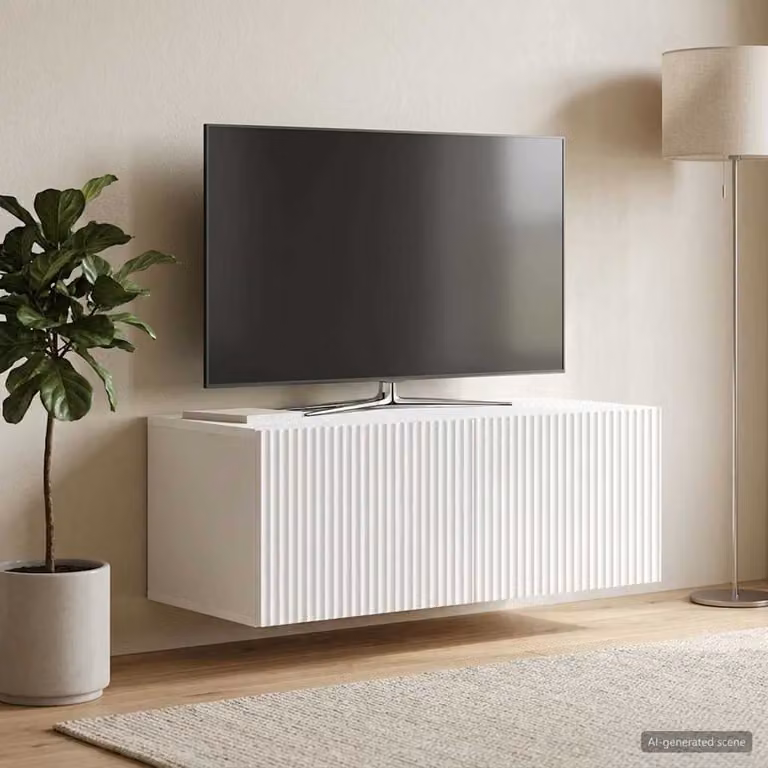 vidaXL Mobile Porta TV da Muro Bianco Moderno in MDF L: 78,5 cm, P: 41 cm, H: 30 cm